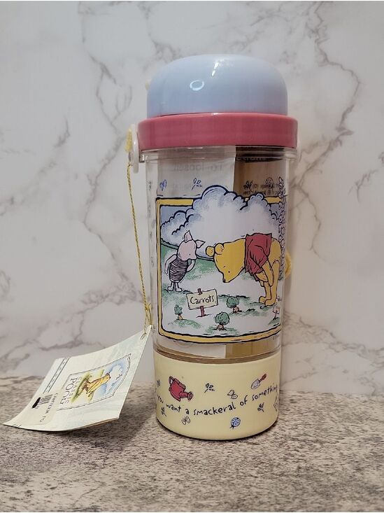 Disney Other - RARE VTG SELANDIA CLASSIC POOH SIP N SNACK CANTEEN W/ STRAW 8" TALL NEW WITH TAG